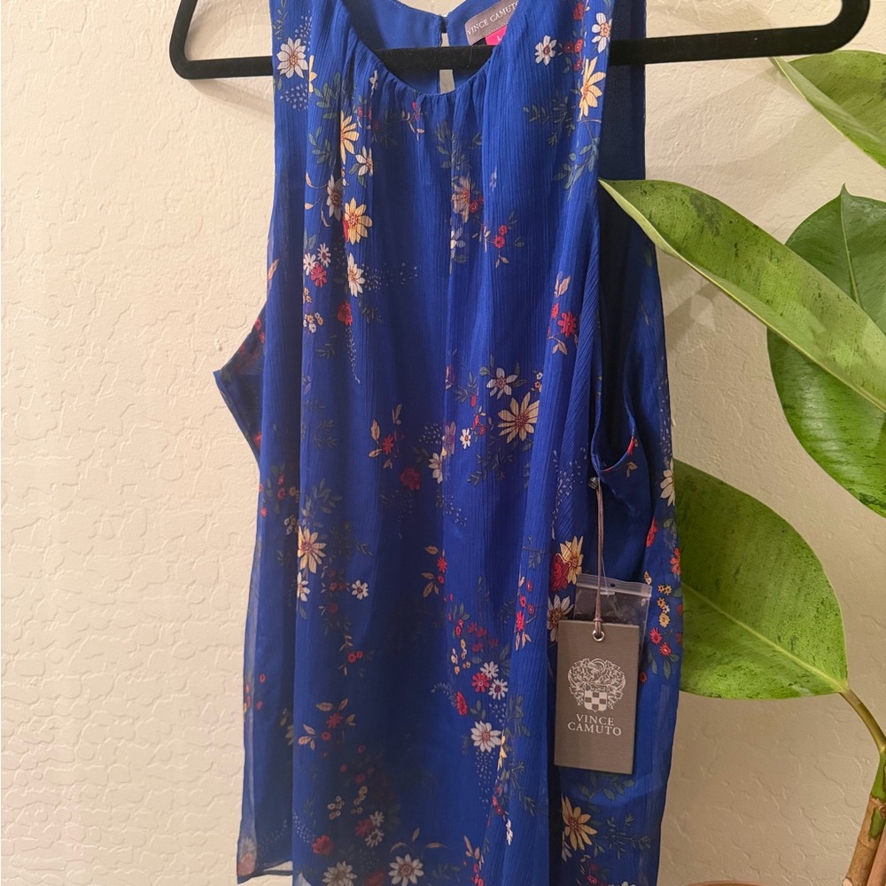 Vince Camuto Royal Blue Floral Blouse